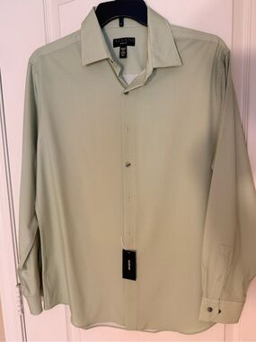 Alfani Men's Pale Green Long-Sleeve Dress Shirt